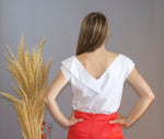 Load image into Gallery viewer, Woman blouse with handmade romanian motif
